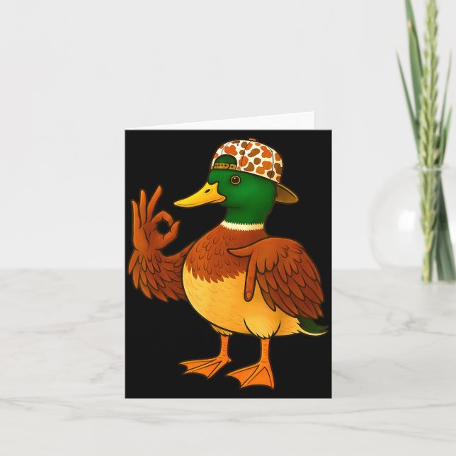 67 Six Seven Meme Camo Mallard Duck Hunting Boys M Card (Front)