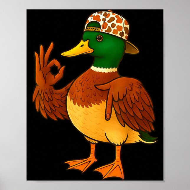 67 Six Seven Meme Camo Mallard Duck Hunting Boys M Poster (Front)