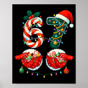 67 Six Seven Meme Christmas 6 7 Xmas Men Women Kid Poster