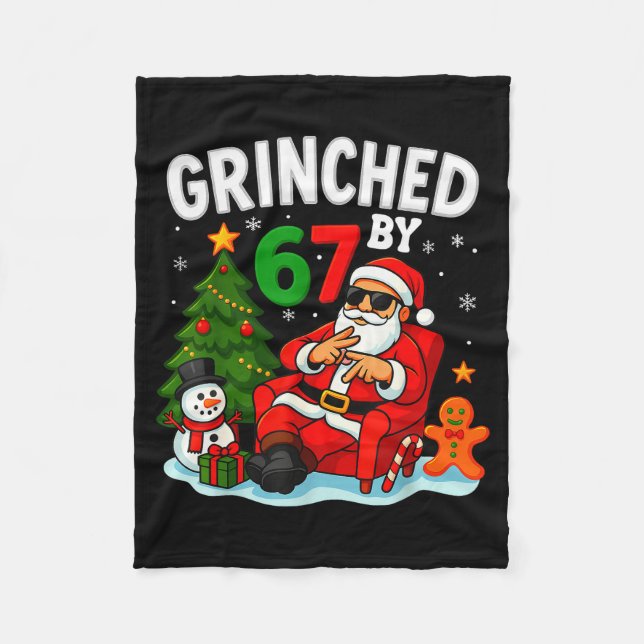 67 Six Seven Meme Christmas Ed By 6-7 Gen Alpha Sl Fleece Blanket (Front)