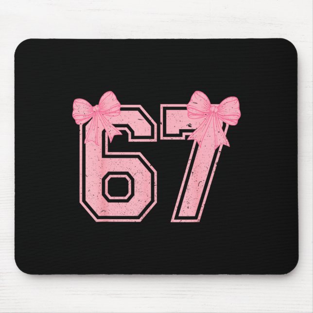 67 Six Seven Meme Coquette Nk Bow 6 7 Gen Alpha Sl Mouse Mat (Front)