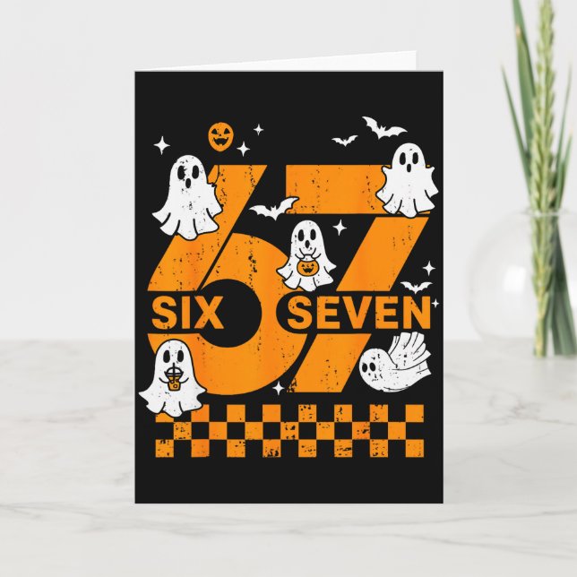 67 Six Seven Meme Fun 6 7 Couple Matching Hallowee Card (Front)