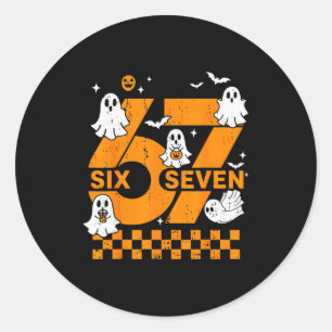 67 Six Seven Meme Fun 6 7 Couple Matching Hallowee Classic Round Sticker