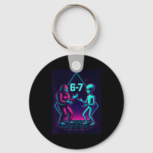 67 Six Seven Meme Funny Bigfoot Alien Sasquatch Uf Key Ring
