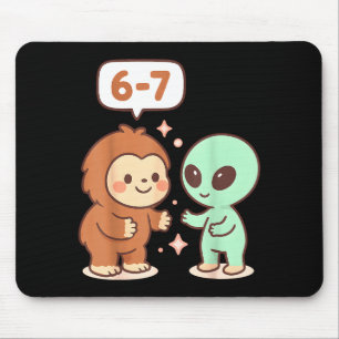 67 Six Seven Meme Funny Bigfoot Alien Sasquatch Uf Mouse Mat