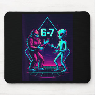 67 Six Seven Meme Funny Bigfoot Alien Sasquatch Uf Mouse Mat
