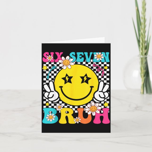 67 Six Seven Meme Gen Alpha Slang 6 7 Funny Boys G Card (Front)