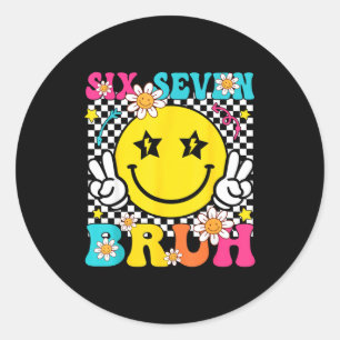 67 Six Seven Meme Gen Alpha Slang 6 7 Funny Boys G Classic Round Sticker