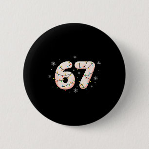 67 Six Seven Meme Gen Alpha Slang Christmas Lights 6 Cm Round Badge