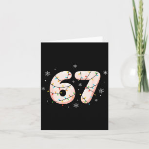 67 Six Seven Meme Gen Alpha Slang Christmas Lights Card