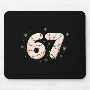 67 Six Seven Meme Gen Alpha Slang Christmas Lights Mouse Mat