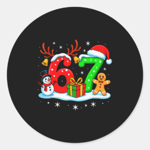 67 Six Seven Meme Gen Alpha Slang Funny Christmas Classic Round Sticker
