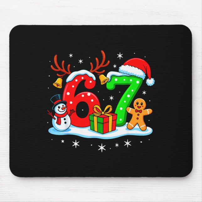 67 Six Seven Meme Gen Alpha Slang Funny Christmas  Mouse Mat (Front)