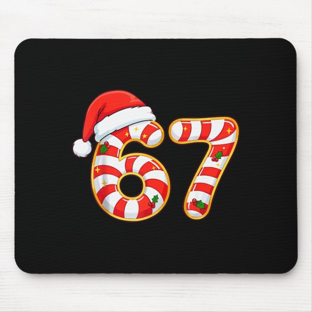 67 Six Seven Meme Gen Alpha Slang Funny Christmas  Mouse Mat (Front)