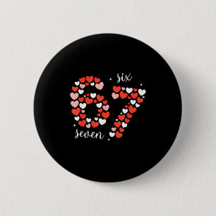 67 Six Seven Meme Heart Matching Couples Valentine 6 Cm Round Badge