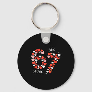 67 Six Seven Meme Heart Matching Couples Valentine Key Ring