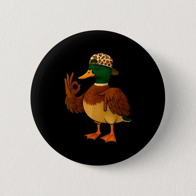 67 Six Seven Meme Mallard Duck Hunting Season Boy  6 Cm Round Badge (Front)