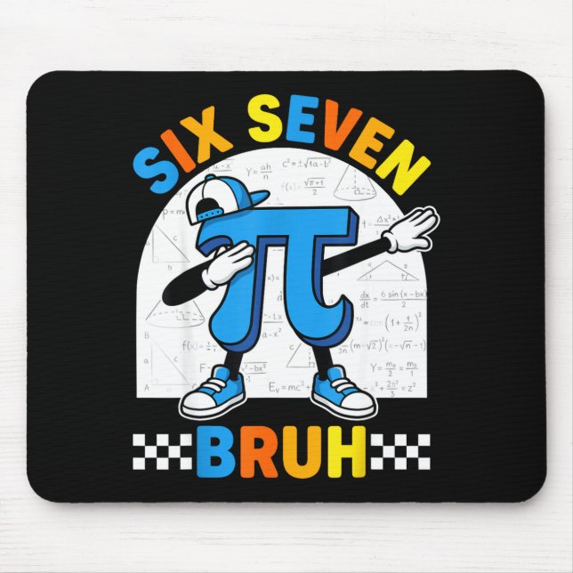 67 six seven meme math funny day math teacher men mouse mat (Front)