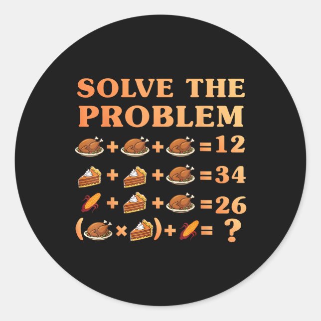 67 Six Seven Meme Math Thanksgiving Equation Logic Classic Round Sticker (Front)