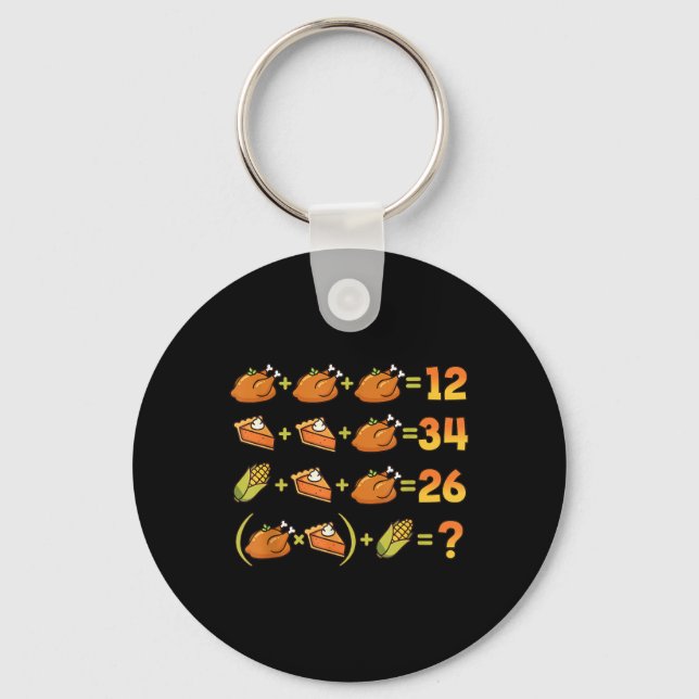 67 Six Seven Meme Math Thanksgiving Equation Logic Key Ring (Front)