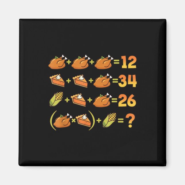 67 Six Seven Meme Math Thanksgiving Equation Logic Magnet (Front)