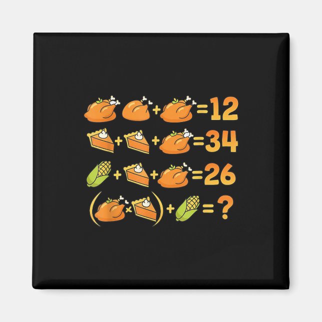 67 Six Seven Meme Math Thanksgiving Equation Logic Magnet (Front)