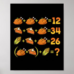 67 Six Seven Meme Math Thanksgiving Equation Logic Poster