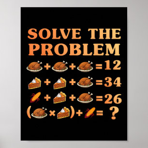 67 Six Seven Meme Math Thanksgiving Equation Logic Poster