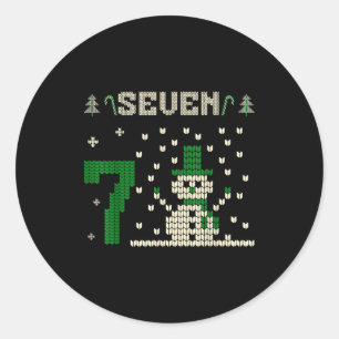 67 Six Seven Meme Snowman Christmas Couple Matchin Classic Round Sticker