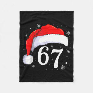 67 Six Seven Santa Funny Christmas 6 7 Meme Men Wo Fleece Blanket