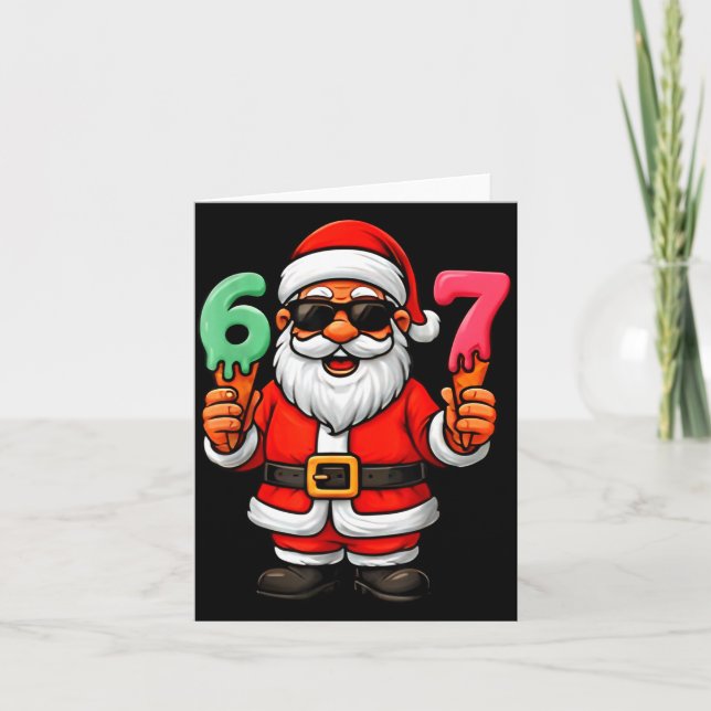 67 Six Seven Santa Meme Christmas Funny  Card (Front)