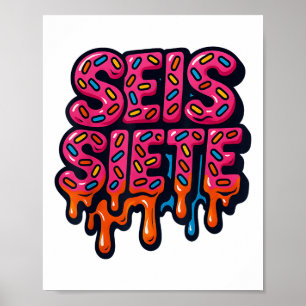 67 Six Seven Seis Seven Spanish Brainrot Viral Mem Poster