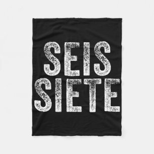 67 Six Seven Seis Siete Spanish Brainrot Christmas Fleece Blanket
