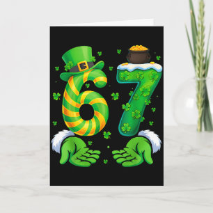 67 Six Seven Shamrock Funny St Patrick’s Day Kids  Card