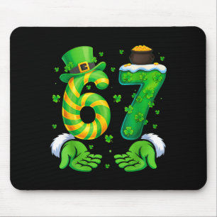 67 Six Seven Shamrock Funny St Patrick’s Day Kids  Mouse Mat