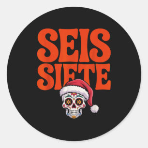 67 Six Seven Spanieacher Bilingual Seis Siete Chri Classic Round Sticker