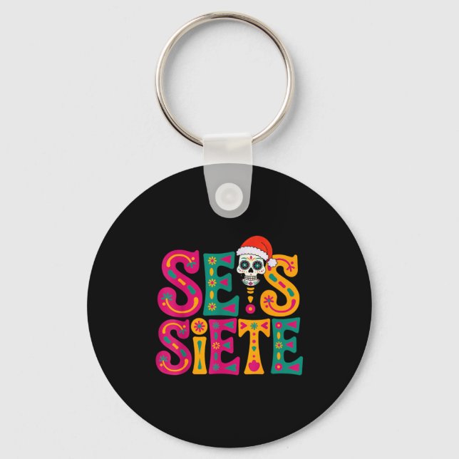 67 Six Seven Spanieacher Bilingual Seis Siete Chri Key Ring (Front)