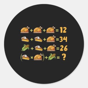 67 Six Seven Thanksgiving Logic Math Meme Funny Eq Classic Round Sticker