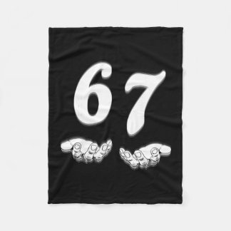 67 Six Seven With Hands Black And White Art Fleece Blanket