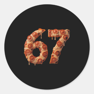 67 Six Seven Zza Brainrot Viral Meme Halloween Fun Classic Round Sticker