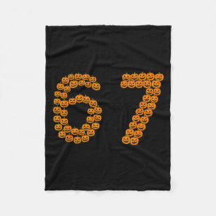 67 Sixty Seven Halloween Costume Pumpkins Funny 6  Fleece Blanket
