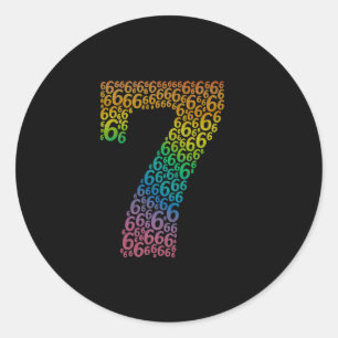 67 Sixty Seven Halloween Costume Rainbow Funny 6 7 Classic Round Sticker