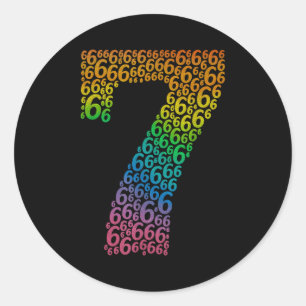 67 Sixty Seven Halloween Costume Rainbow Funny 6 7 Classic Round Sticker