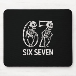 67 Skeleton Funny Six Seven Gen Alpha Halloween 6- Mouse Mat