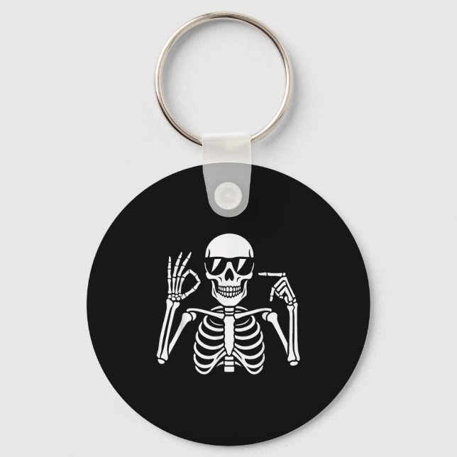 67 Skeleton Funny Six Seven Gen Alpha Halloween Me Key Ring (Front)
