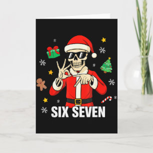 67 Skeleton Funny Six Seven Gen Z Alpha Christmas  Card