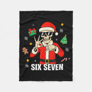 67 Skeleton Funny Six Seven Gen Z Alpha Christmas  Fleece Blanket