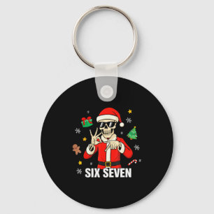 67 Skeleton Funny Six Seven Gen Z Alpha Christmas  Key Ring
