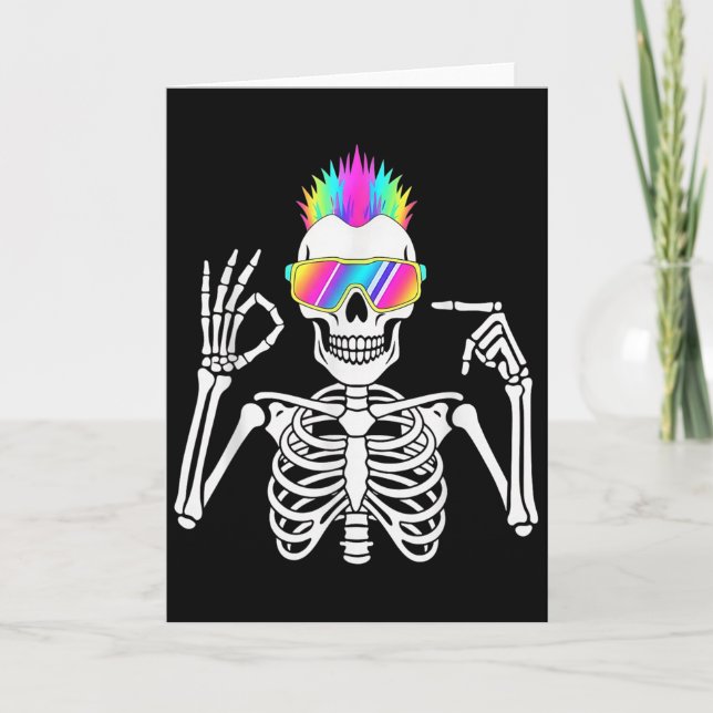 67 Skeleton Gen Alpha Funny Six Seven Halloween Me Card (Front)