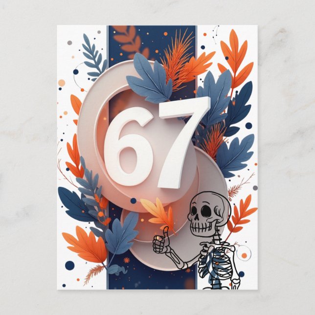 67 Skeleton Hand Halloween Holiday Postcard (Front)